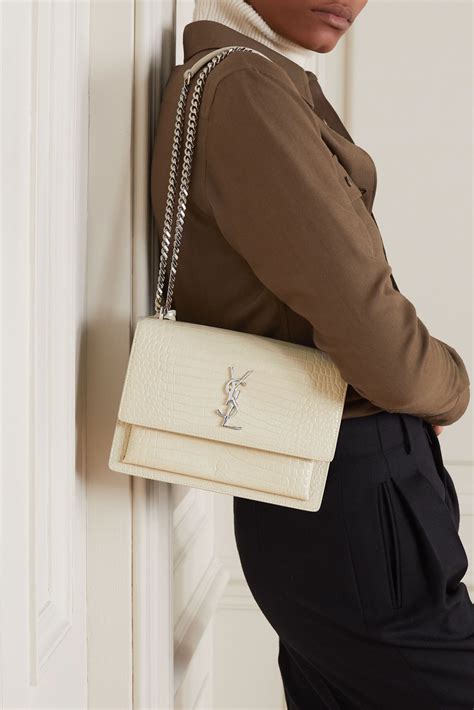 ysl sunset bag white|ysl sunset bag review.